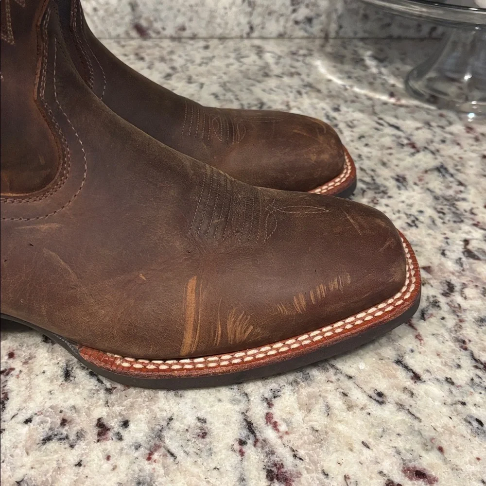 Men’s Ariat 11 EE 10027165 Brown Leather Boots Shoes Work School Casual Dressy - Picture 12 of 17